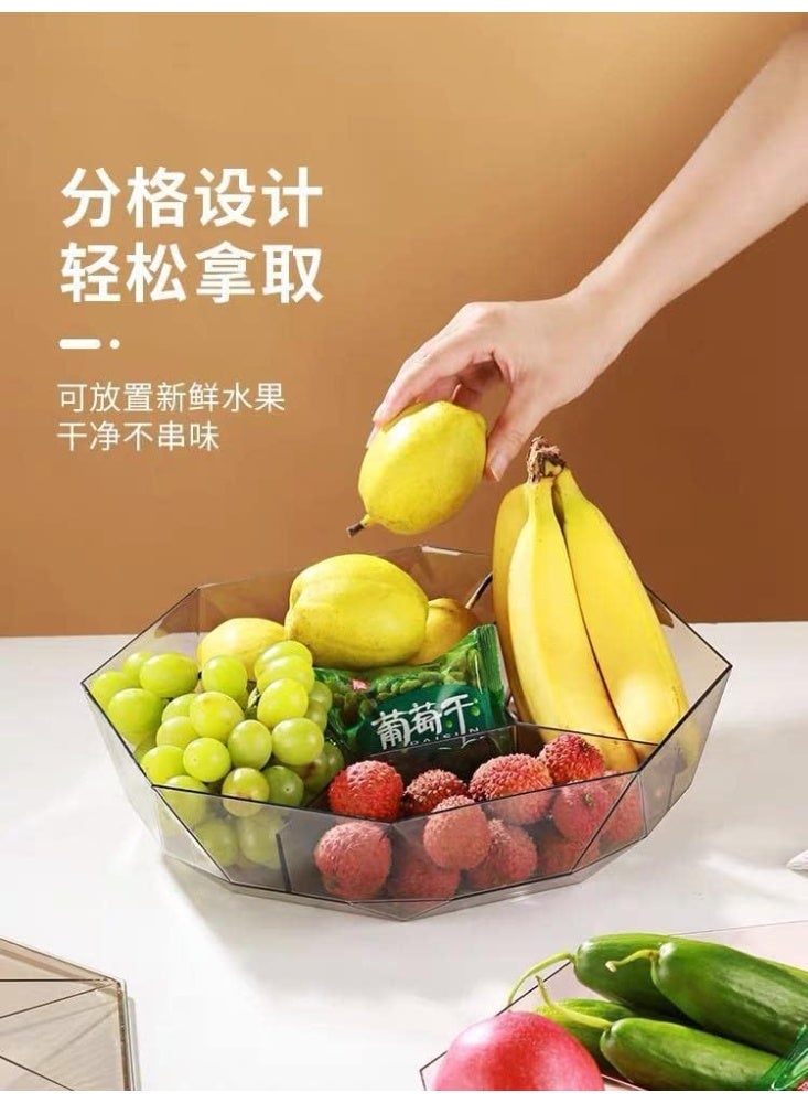 "A luxurious acrylic snack tray and bonbonniere with an elegant transparent lid, internally divided for serving nuts, cookies, and biscuits in a practical and stylish way, combining beauty with a refined decorative touch (Elc)." - Image 5